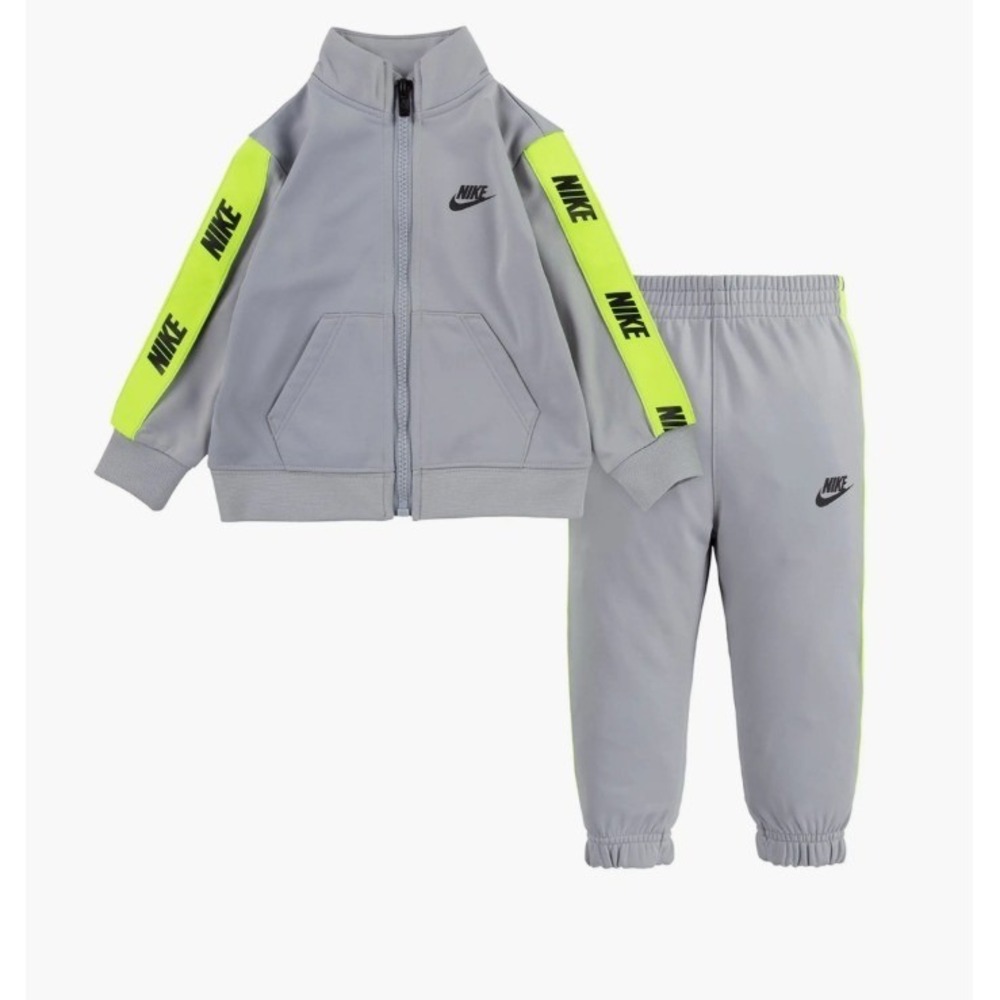 Nike Kids Baby 4T Logo Jacket Pants Track Set Light Smoke Grey Toddler 76G796